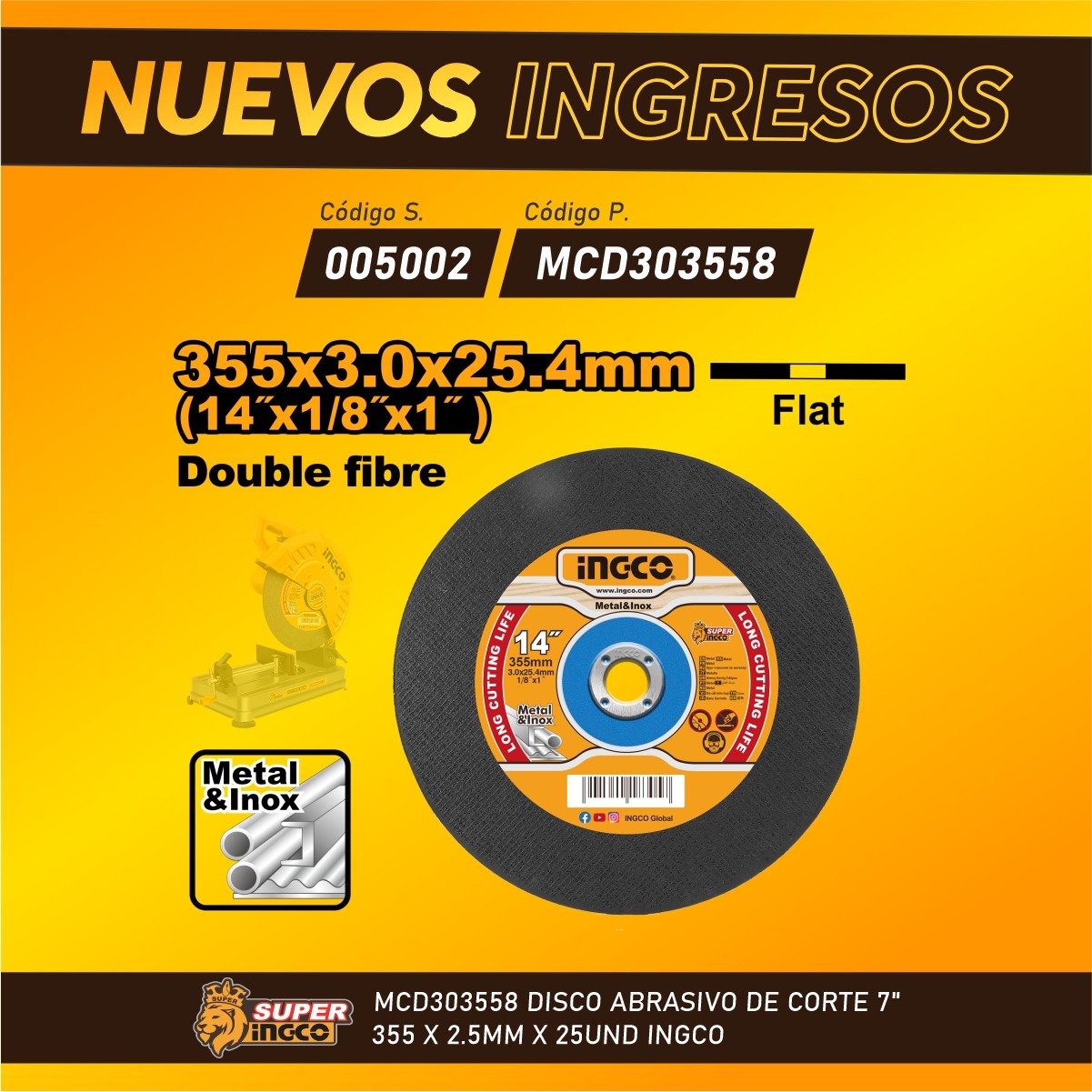 Discos de corte doble fibra - Corporación Ferretera D&A